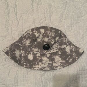 (New) Palm Tie-dye gray and white bucket hat
